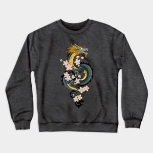 Japanese Dragon and cherry blossoms Crewneck Sweatshirt